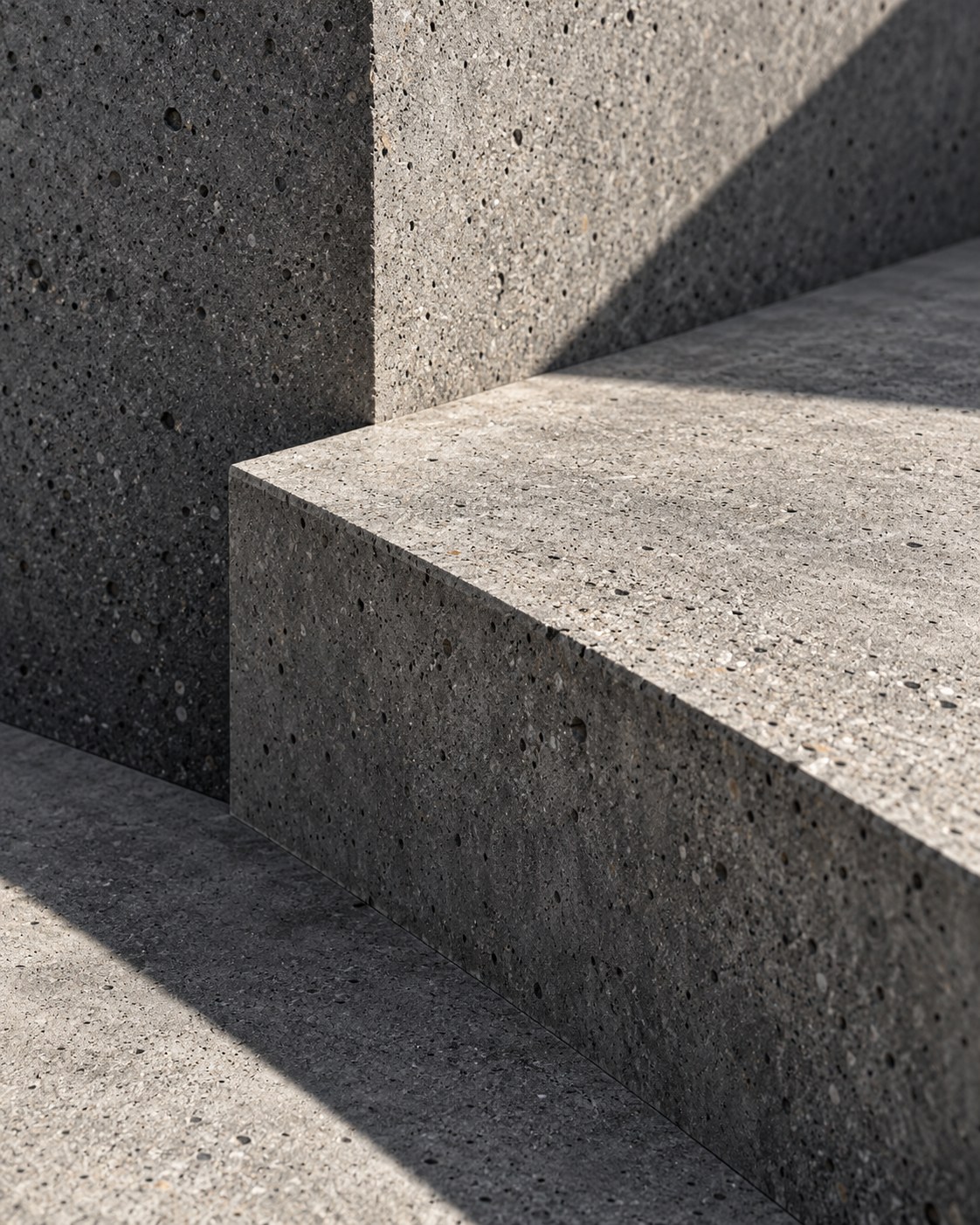 Illustrative concrete slabs with diagonal sunlight and shadows